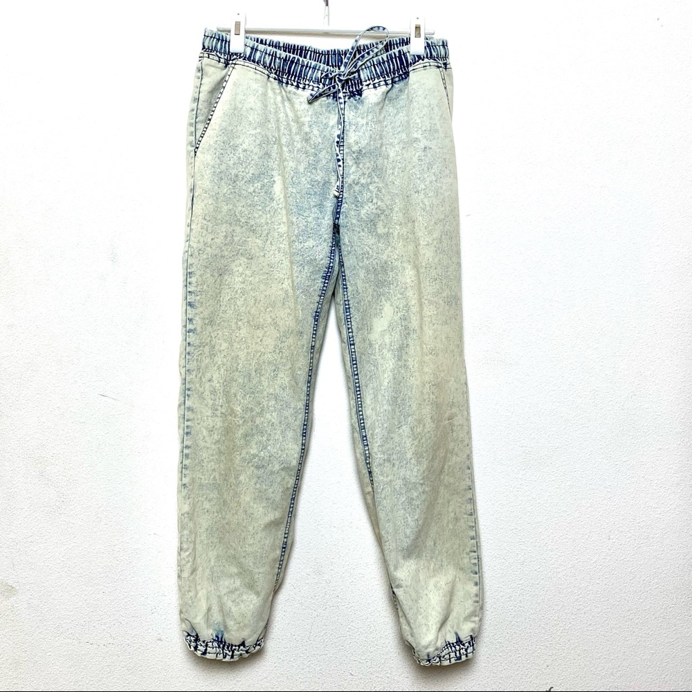 Blue Chambray Sugar Rain Joggers - (EUC) size L